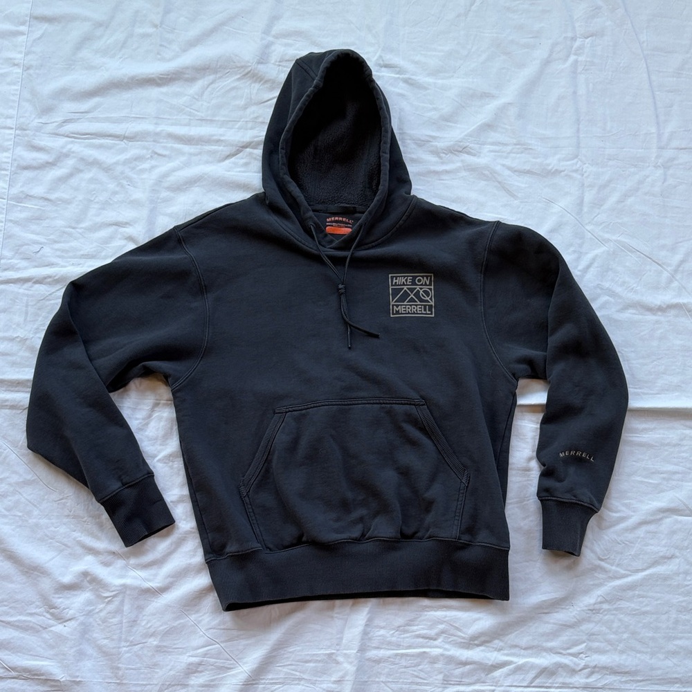 Merrell Hike On Fleece-Lined Hooded Sweatshirt Men’s Small Charcoal NWOT